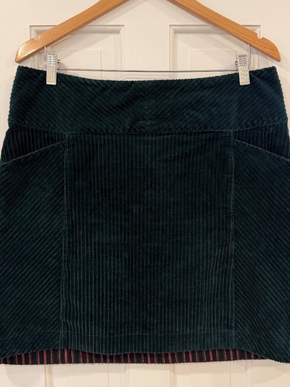 Maeve by Anthropologie Green Corduroy Ribbed Skirt Size 14